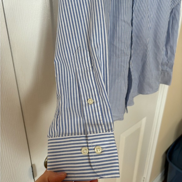 Men’s Blue Striped Dress shirt slim fit, stretch non-iron - Picture 3 of 7